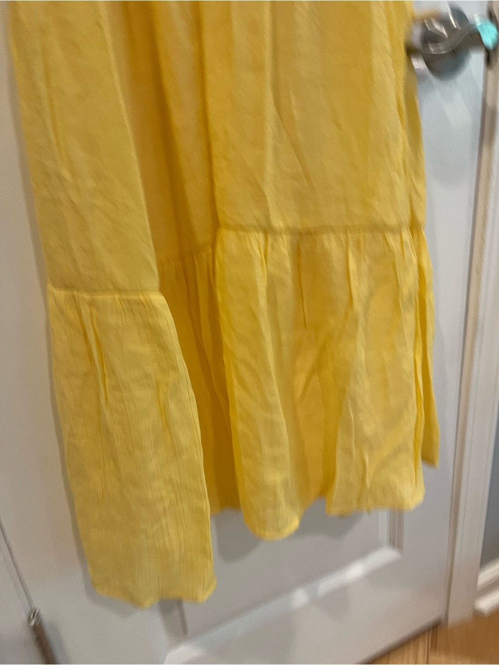 Emma & Michele Yellow Ruffle-Sleeve Tiered Dress - Picture 5 of 8